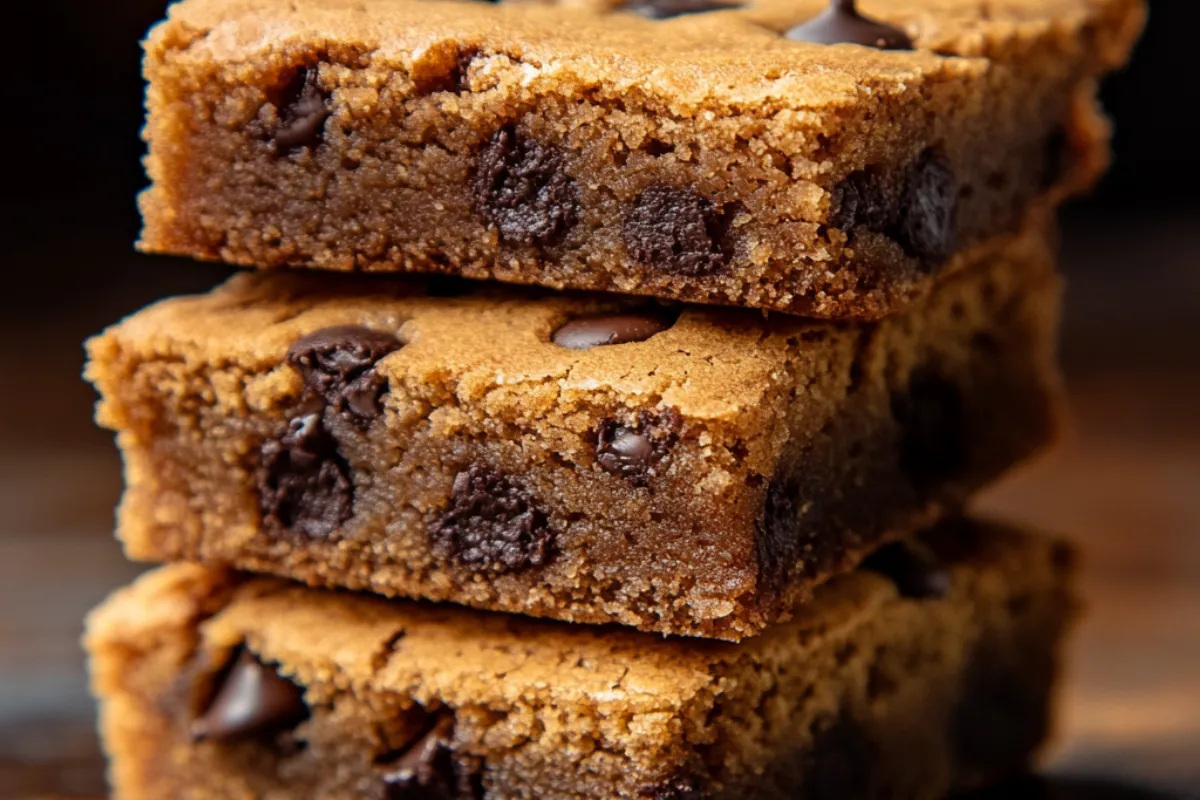 Brookie - a layered dessert made of rich brownie and chewy chocolate chip cookie dough, sliced on a white plate