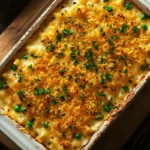 Baked lasagna with melted cheese in a casserole dish, highlighting the difference between a bake and a casserole