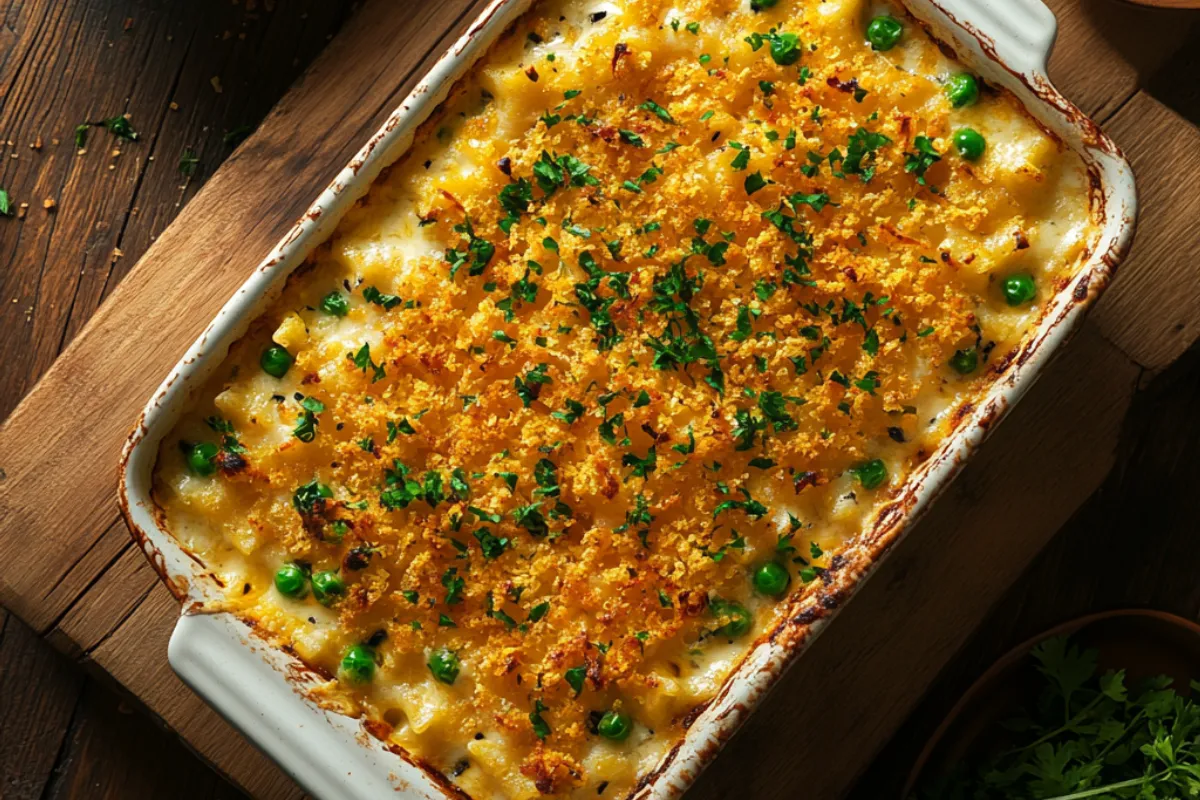 Baked lasagna with melted cheese in a casserole dish, highlighting the difference between a bake and a casserole