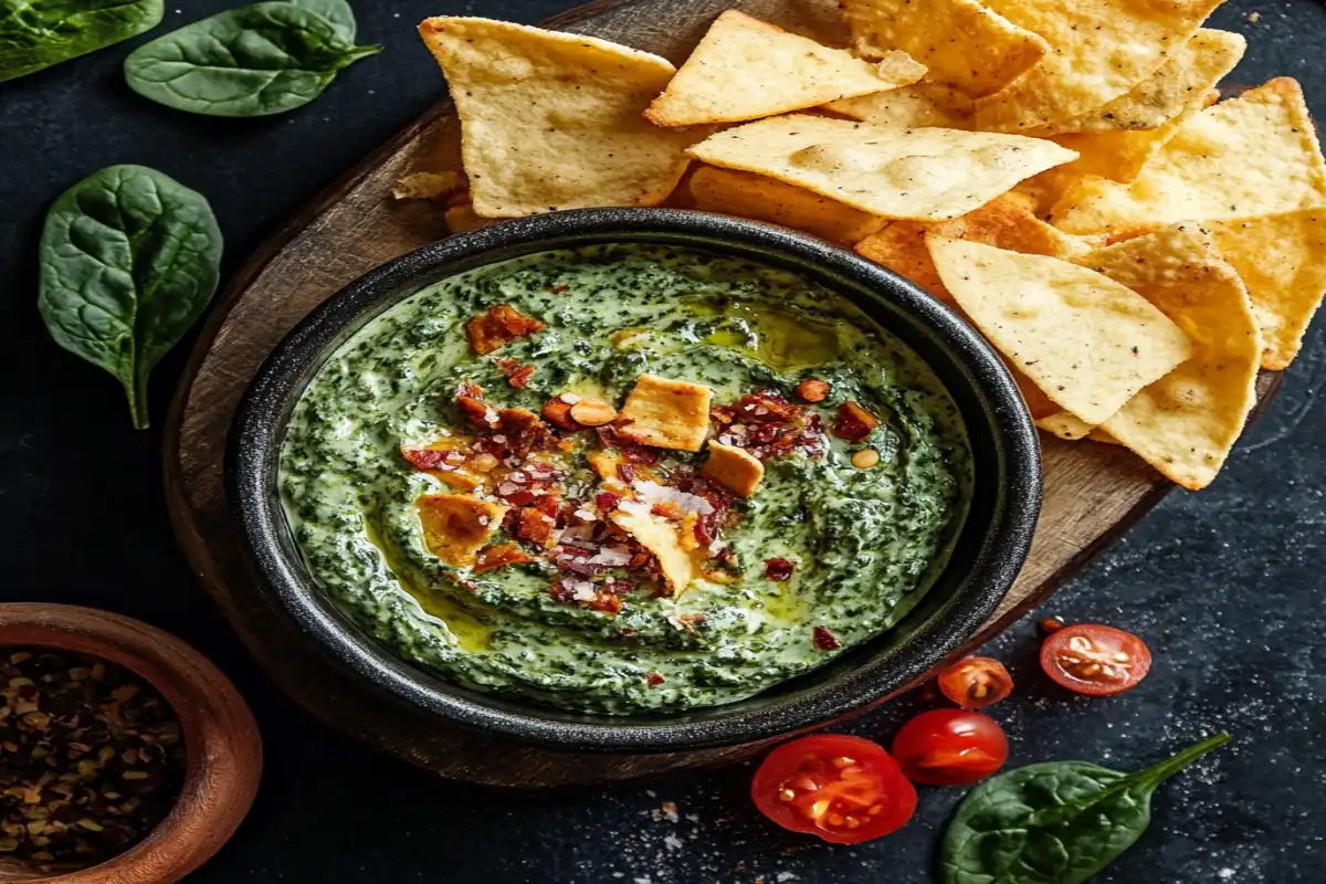 Top choices of chips for pairing with spinach dip, including tortilla chips, pita chips, and kettle-cooked chips